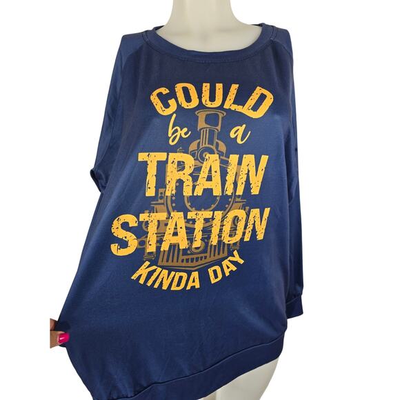 Yellowstone Could Be A Train Station Kinda Day Lightweight Sweatshirt 3XL - Picture 2 of 4